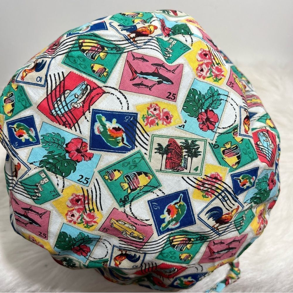 Retired Print Cuban Postage Stamp Vera Bradley Drawstring Fabric Tote - Picture 6 of 8